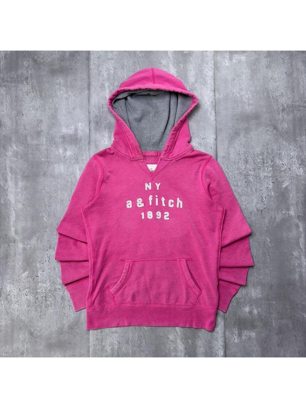 Y2K Pink Abercrombie & Fitch Grunge Thermal Skater Hoodie